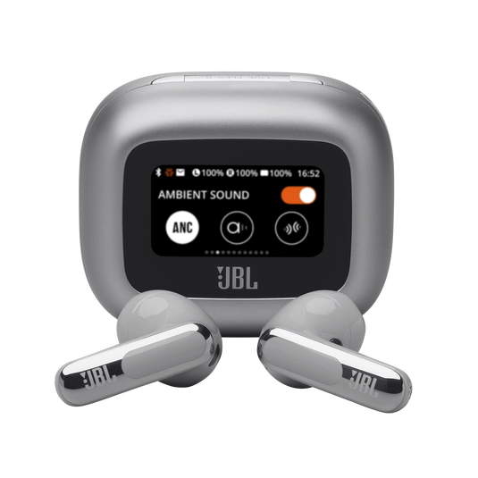 JBL Live Flex 3 - Silver - True wireless noise-cancelling open-stick earbuds - Hero image number null
